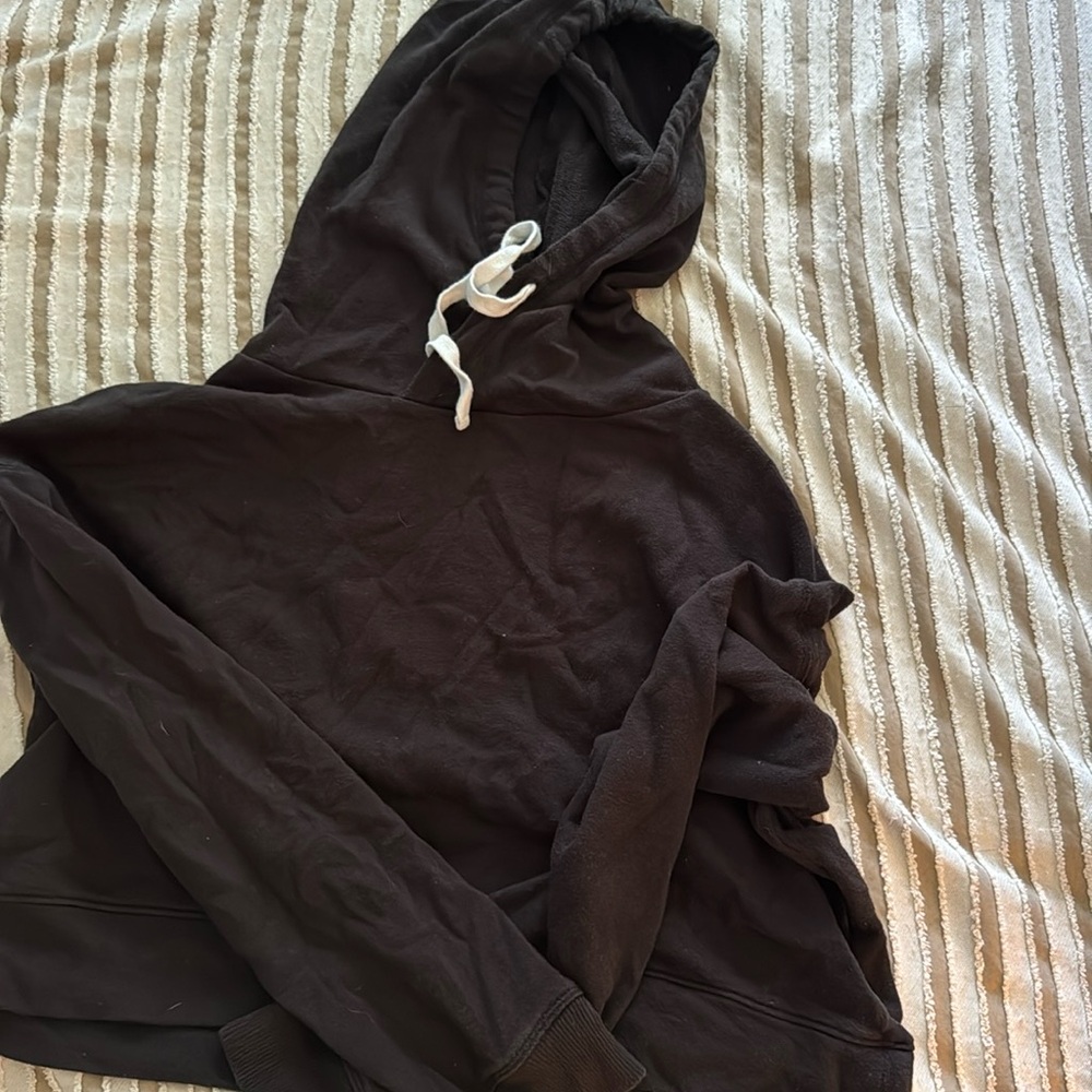 Black crop top hoodie